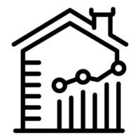 Symbol für Immobilieninvestitionen in Leasinghäusern, Umrissstil vektor