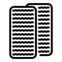 pilates matta ikon, översikt stil vektor