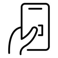 Lesen auf dem Smartphone-Symbol, Umrissstil vektor