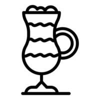 latte glas ikon, översikt stil vektor