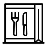 Flugzeug-Mittagessen-Symbol, Umrissstil vektor