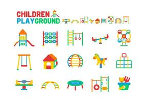 Kinder Spielplatz Icon Set vektor