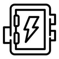 elektrisk korsning låda ikon, översikt stil vektor