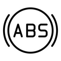 ABS-Auto-Dashboard-Symbol, Umrissstil vektor