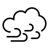 Wolken- und Windsymbol, Umrissstil vektor