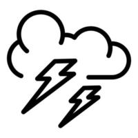Blitzwolken-Symbol, Umrissstil vektor