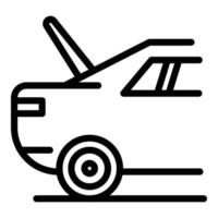 Auto mit offenem Kofferraumsymbol, Umrissstil vektor