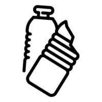 Symbol für zerbrochene Flaschen im Müll, Umrissstil vektor