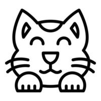 leende orientalisk katt ikon, översikt stil vektor