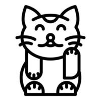 Katzenmaskottchen-Ikone, Umrissstil vektor