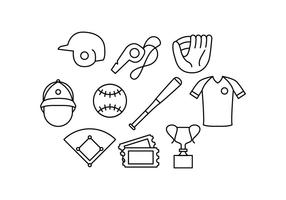 Kostenlose Baseball Line Icon Vektor