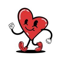 lustige Zeichentrickfigur Herz isoliert auf weißem Hintergrund. Valentinstag-Vektor-Illustration. vektor