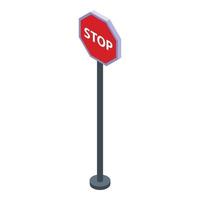 Stop-Schild-Symbol, isometrischer Stil vektor