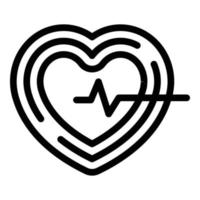 Umrissvektor für gesunde Pulssymbole. menschlicher Herzschlag vektor