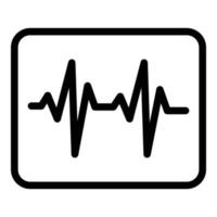 Herzfrequenz-Diagramm-Symbol-Umrissvektor. Puls überwachen vektor