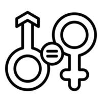 Symbol Umrissvektor für die Gleichstellung der Geschlechter. Paardiskriminierung vektor