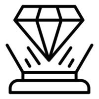 diamant hologram utsprång ikon, översikt stil vektor