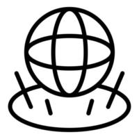 Globus-Hologramm-Projektionssymbol, Umrissstil vektor
