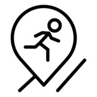 Läufer-App-Standortsymbol, Umrissstil vektor