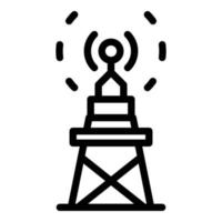 Funkturm-Symbol Umrissvektor. Rundfunkübertragung vektor