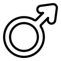 kön identitet manlig ikon, översikt stil vektor