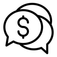 Chat-Hilfe-Geld-Symbol, Umrissstil vektor