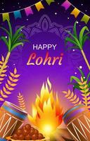 glückliches lohri-feiertagskonzept vektor