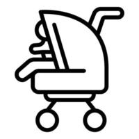 bebis pråm ikon, översikt stil vektor