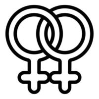 lesbische Ikone der Geschlechtsidentität, Umrissstil vektor