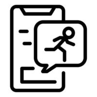 Läufer-Smartphone-Symbol, Umrissstil vektor