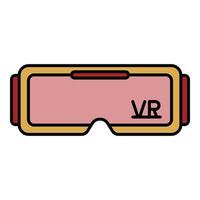 VR-Brille Symbol Farbe Umriss Vektor