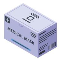 Symbol für das medizinische Maskenpaket, isometrischer Stil vektor