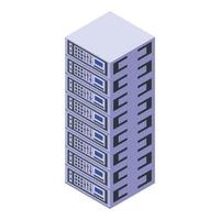 Broker-Server-Rack-Symbol, isometrischer Stil vektor