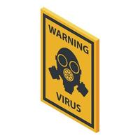 varning virus tecken ikon, isometrisk stil vektor
