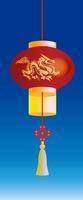 chinesische Laterne mit goldenem Drachen vektor