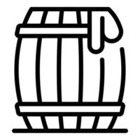 Holzfass-Symbol-Umrissvektor. Whisky aus Holz vektor