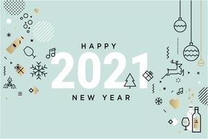 frohes neues Jahr 2021 vektor