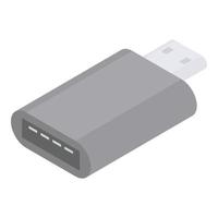 uSB typ c adapter ikon, isometrisk stil vektor