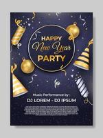 ny år fest affisch mall vektor