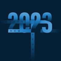 2023 coole blaue Farbe des Texteffekts, frohes neues Jahr, Vektortapete vektor
