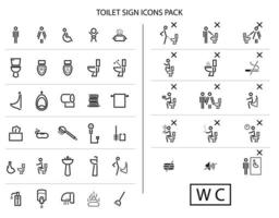 WC-Schilder-Pack, Bad-Icons-Set, Vektor-Icons-Pack, WC, Behinderten-Icons, Bad vektor