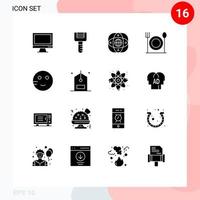 uppsättning av 16 modern ui ikoner symboler tecken för generad mat verktyg äta global redigerbar vektor design element