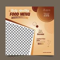 Resturent-Anzeigenvorlage, farbenfrohe Social-Media-Beitragsvorlage, Social-Media-Bannerdesign, Social-Media-Design für Fast Food vektor