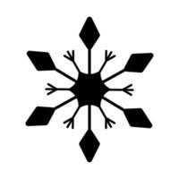 dekoratives element der schneeflocke. hand gezeichnete schneeflocke lokalisiert auf weißem hintergrund. vektor nettes element für weihnachten, neujahrsdekor