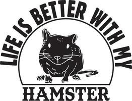 hamster t-shirt design bunt, typografi t-shirt design vektor