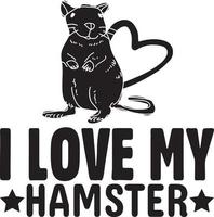 Hamster-T-Shirt-Designpaket, Typografie-T-Shirt-Design vektor