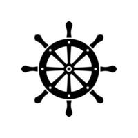 Schiffsruder-Symbol. nautisches Lenkrad zur Steuerung von Kreuzfahrt- und Segelschiffen mit Navigation im Retro-Vektordesign vektor