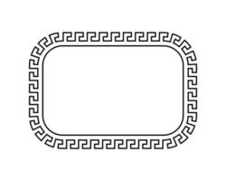 abgerundete rechteckige antike Rahmenvorlage. eleganter bild- und fotorahmen mit dekorativem altgriechischem ornament im retro-römischen vektorstil vektor