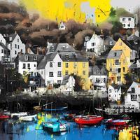 fowey grunge cornish hamn by scen vektor