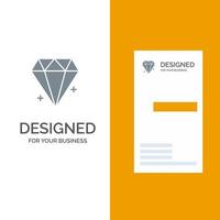 Diamant-E-Commerce-Schmuck Juwel graues Logo-Design und Visitenkartenvorlage vektor